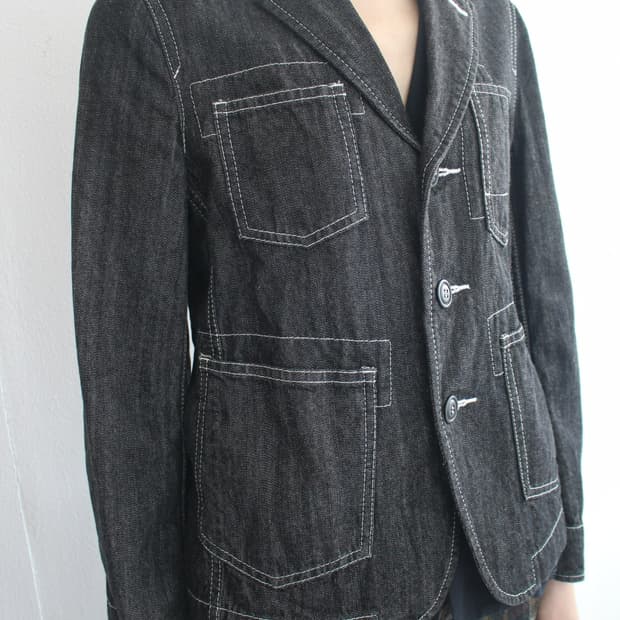 stitch blazer denim jacket