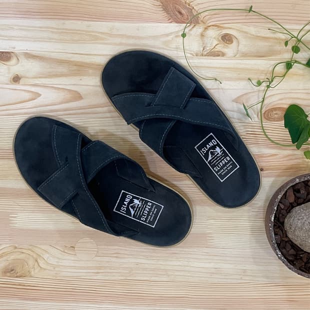 Island Slipper Suede Slide Navy