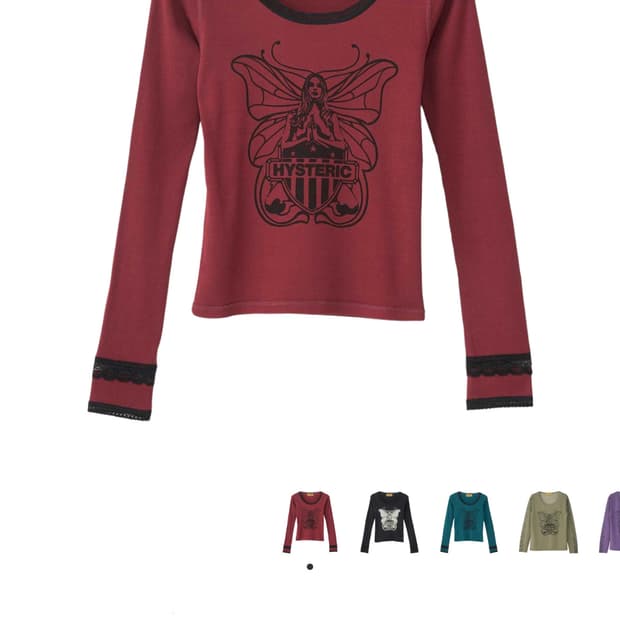 (새상품)히스테릭 글래머 레비테이티드 걸 치비 티셔츠 레드