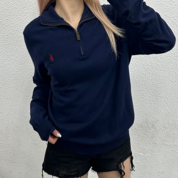 폴로 랄프로렌 레드포니 네이비 반집업 L