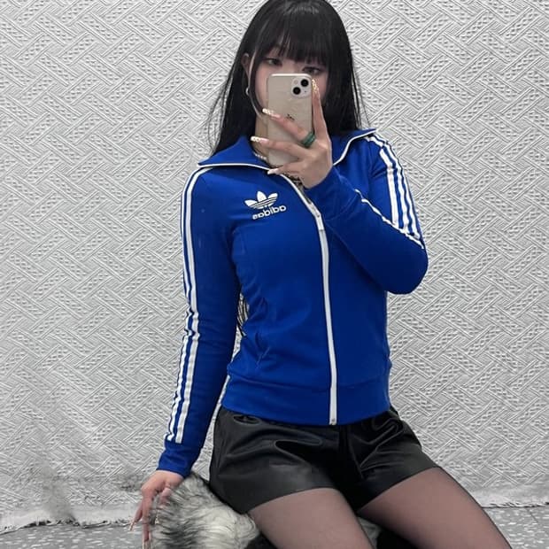 아디다스 유로파 빈티지 슬림핏 딥블루 져지 집업 85 C09707