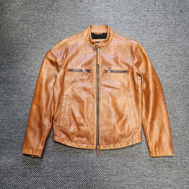 바나나리퍼블릭 가죽 싱글 바이커 자켓   M.L 