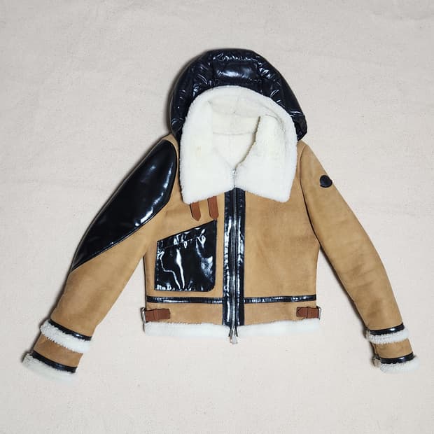 몽클레어 무스탕 후드 자켓