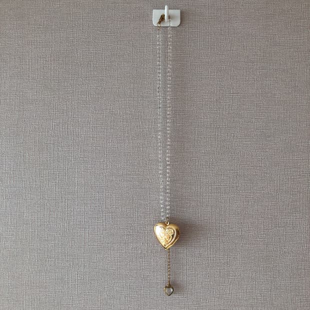 베이비 센토르 하트 목걸이 팬던트 투명 비즈 골드 유니크 w컨셉 디자이너