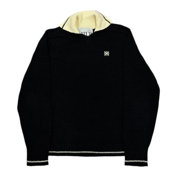 세터 로잔 브이 넥 칼라 니트 리조트 블랙 XL