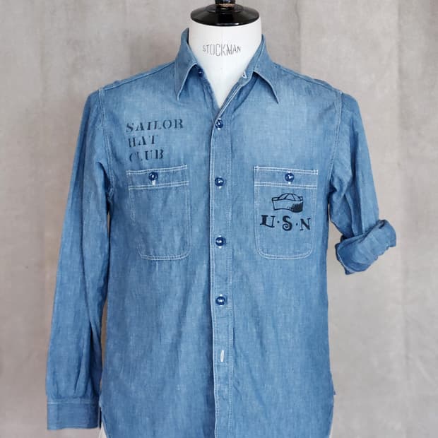 Buzz Rickson's 버즈릭슨 USN 샴브레이셔츠 15-15.5