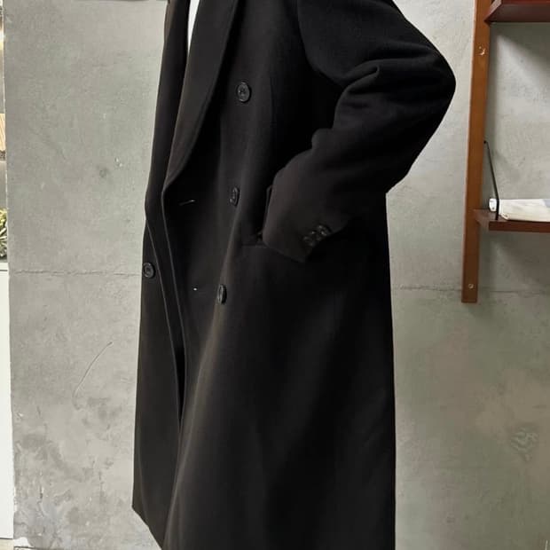 폴리테루 더블브레스티드코트2.0 다크브라운