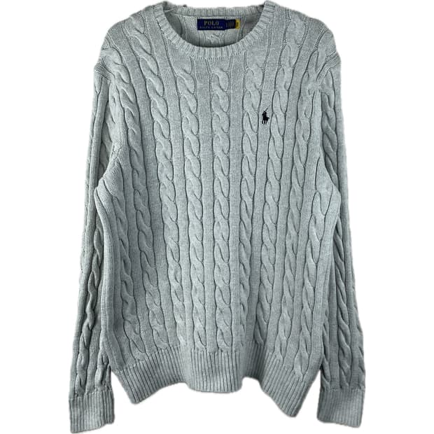 [L] 폴로 랄프로렌 코튼 케이블 꽈배기 니트 QR인증