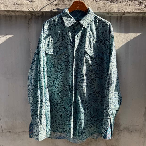 Vintage Roper페이즐리 웨스턴 카우보이 셔츠 