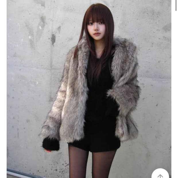 쿄이 kyoiii 베이지 소프트 퍼 자켓