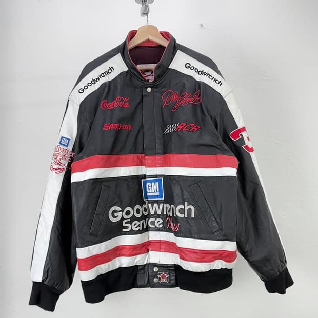체이스 어센틱 90s 나스카 데일 레이싱 레더 자켓