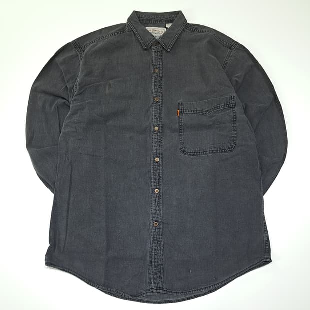 CL870 L 리바이스 90s 한국판 오렌지탭 블랙 데님셔츠남방
