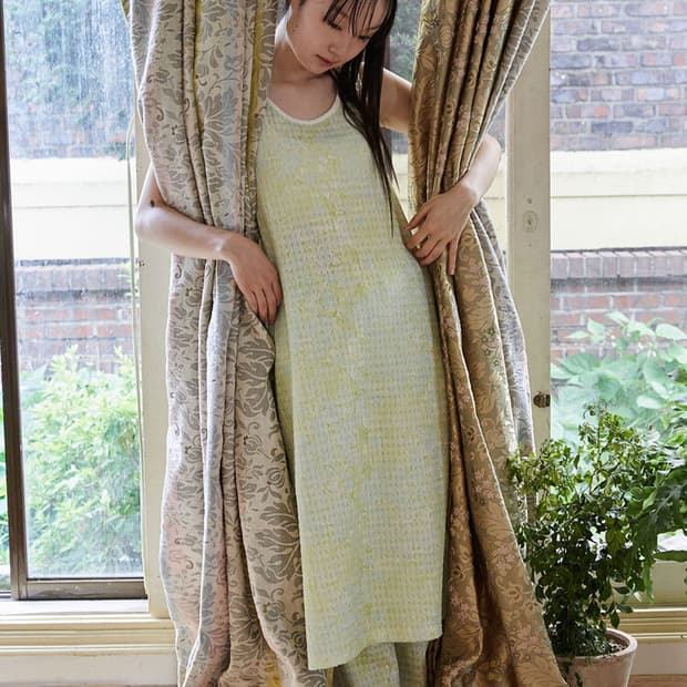 리즘 월 프린트 레이어드 원피스 그린 / rysm 레이어링 그리너리