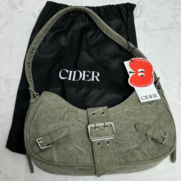 샵사이다 캔버스 숄더백 올리브그린 새상품