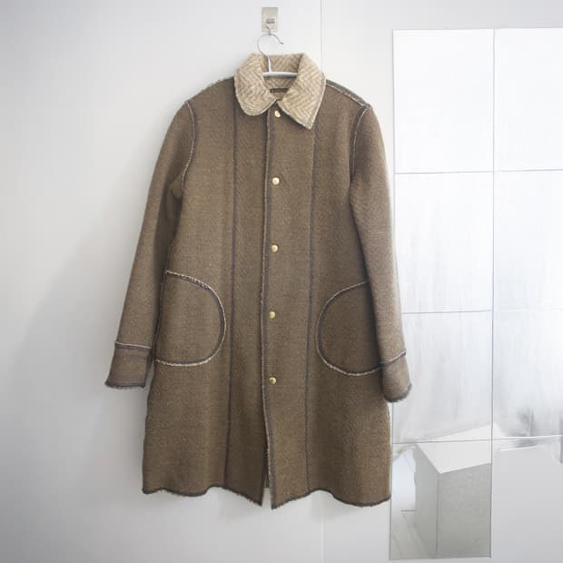 kapital cut out wool coat 