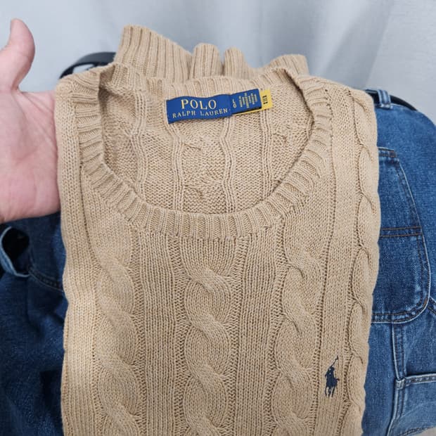 (극미중고)폴로랄프로렌 케이블니트 베이지L