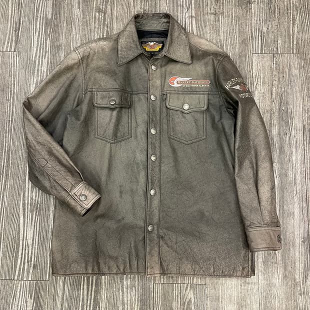 할리 데이비슨 카우 레더 셔츠