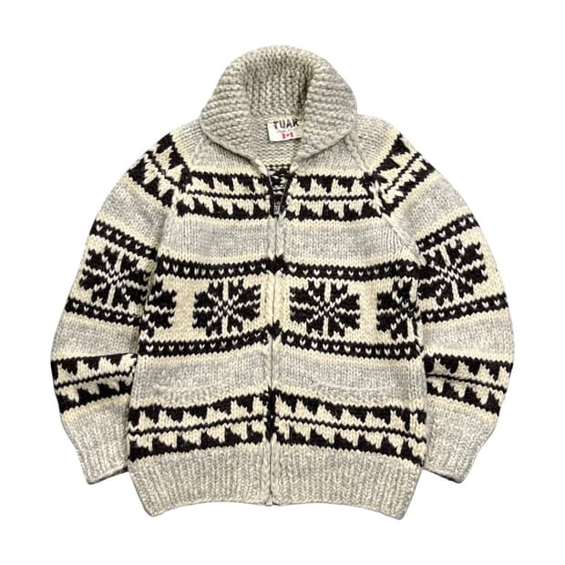 [TUAK] 빈티지 캐나다 핸드니트 코위찬 집업가디건