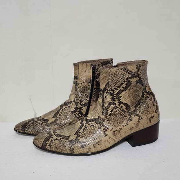 미라드 빈티지 수제화 파이톤 무늬 웨스턴 부츠