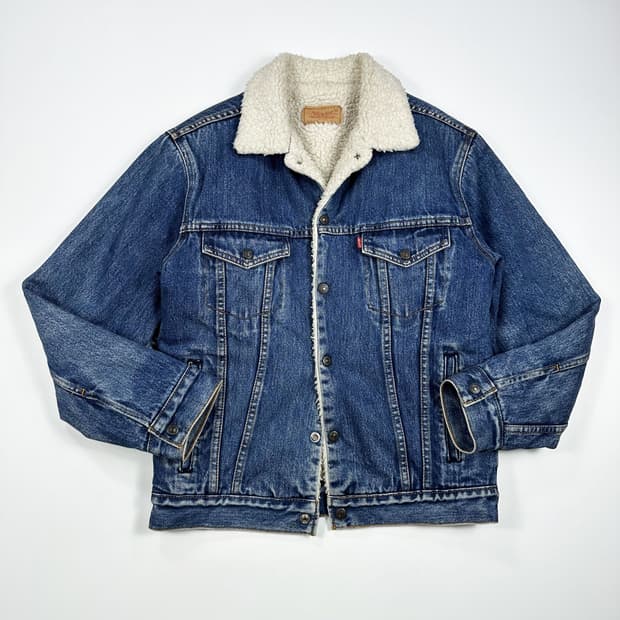 80s 리바이스 빈티지 양털 쉐르파 데님 트러커자켓 M