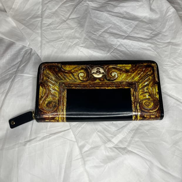 비비안 웨스트우드 바로크 프레임 프린트 집어라운드 롱 월렛