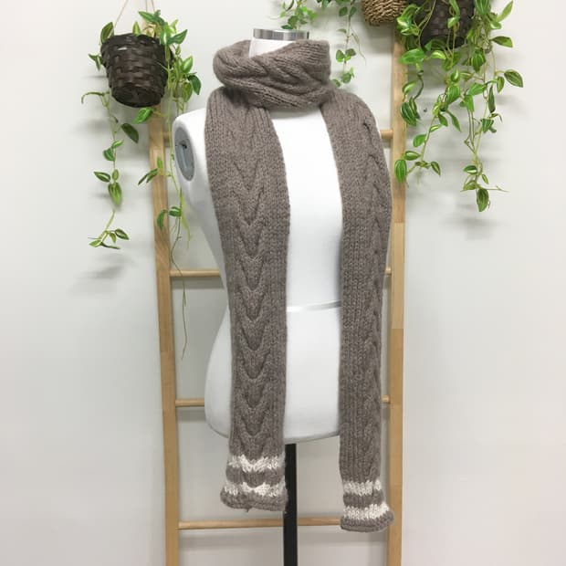 JPN/ 브라운뜨개머플러 모리걸머플러 모리룩머플러 브라운목도리