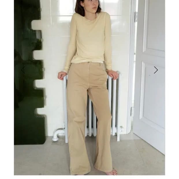 le17septembre 에센셜 스트레이트 데님 팬츠 베이지