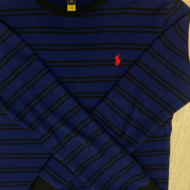 폴로 랄프로렌 여성 스트라이프 니트 블루 엄성현