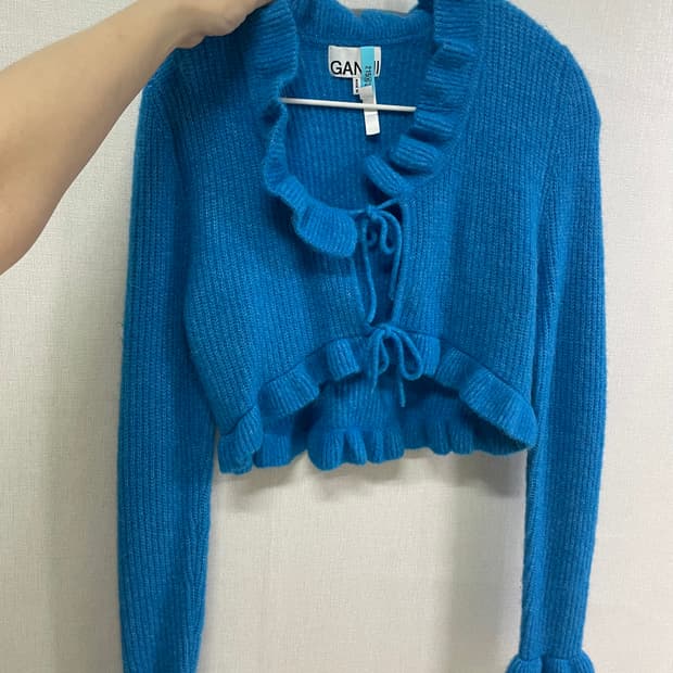 가니 블루 볼레로 가디건