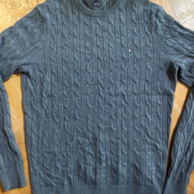 타미힐피거 남성 케이블 럭셔리 울 니트 XL (국내110)