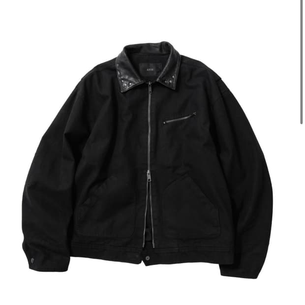 VINTAGE LEATHER COLLAR WORK JACKET