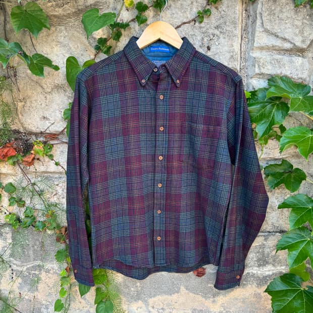 80s pendleton 펜들턴 울 체크 클래식 플란넬 셔츠 M