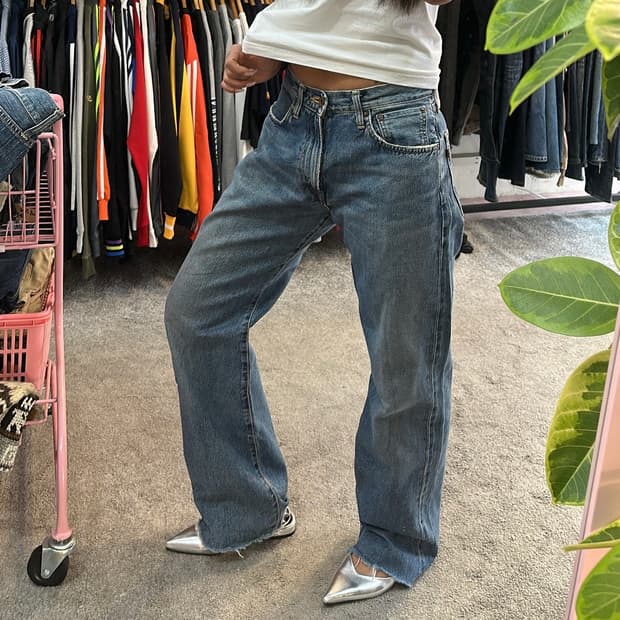 에드윈505 505X 셀비지 와이드핏 데님 팬츠(29)