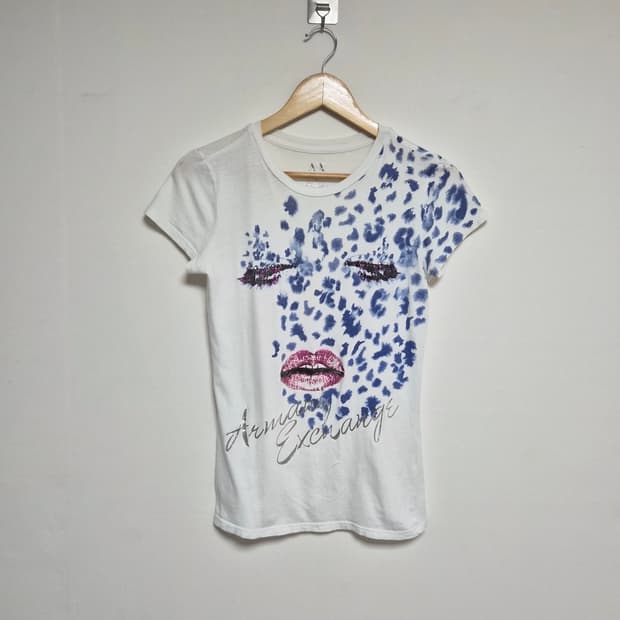 아르마니익스체인지 비즈 빅프린팅 키치 티셔츠 M - T12
