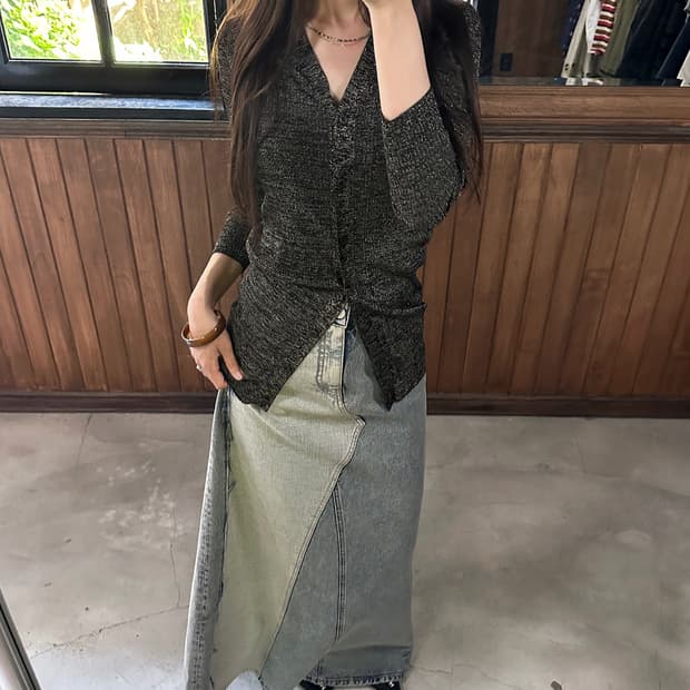 PRADA metal knit cardigan