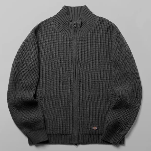 디키즈 백 로고 풀집업 니트