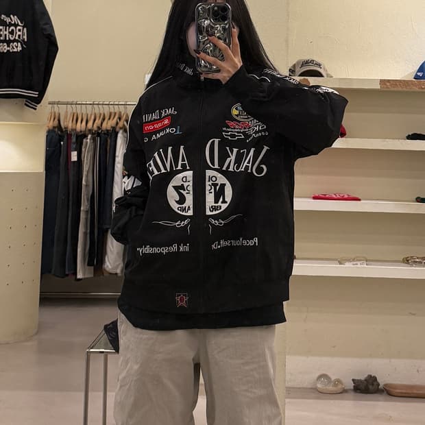 JH디자인 잭다니엘스 레이싱 자켓 블랙 U1638