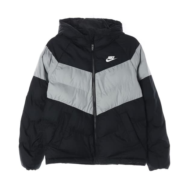 나이키 블랙 그레이 컬러블록 패딩 L