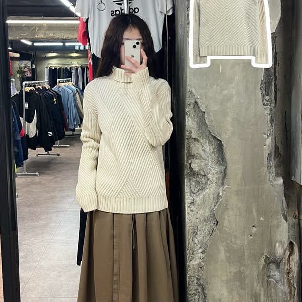 시스템 목폴라 니트 아이보리 95 #csz2378