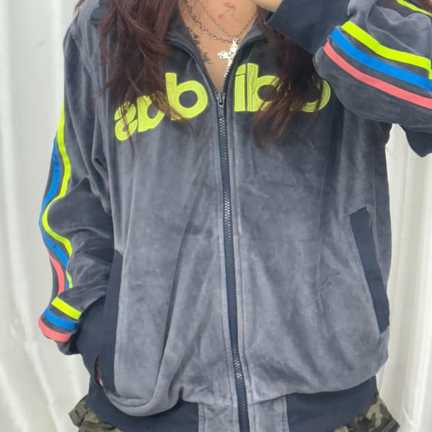 Adidas gray velvet jersey