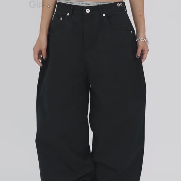 Ootj 새깅팬츠 폴딩와이드팬츠