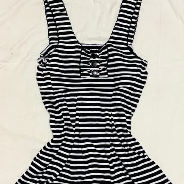 스트라이프 나시 슬리브리스 갸루 오네갸루