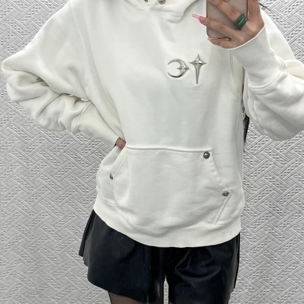 떠그 클럽 빈티지 스트릿 락시크 쇠맛 스터드 후드티 1 C12497