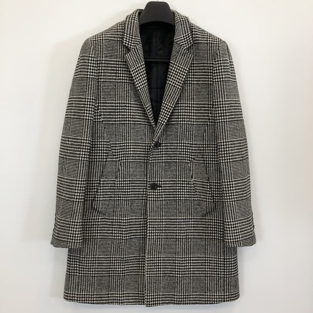 DKNY 누빔안감 체크 체스터코트 100 사이즈 