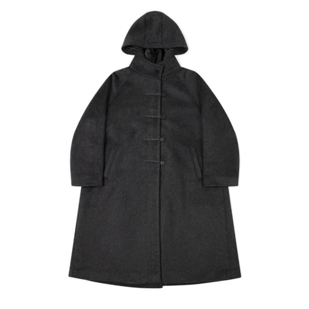 미세키 서울 Hoodie long duffle Coat CHARCOAL