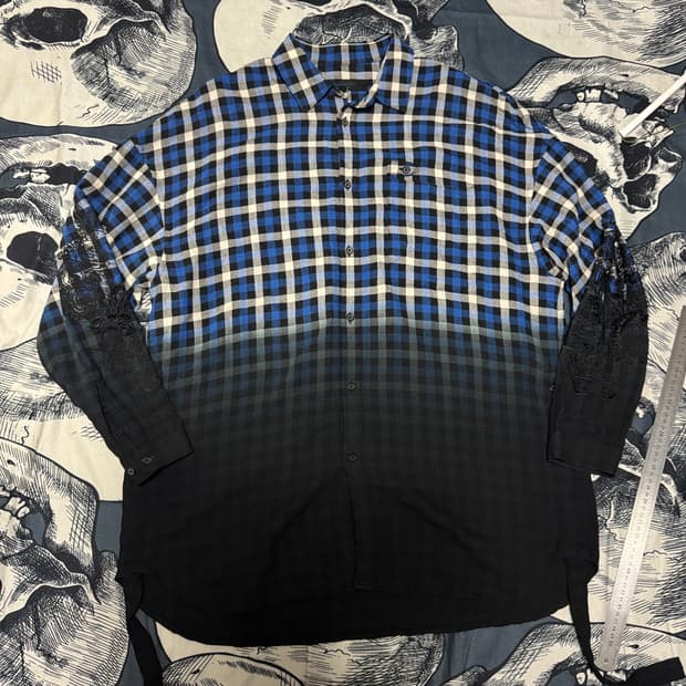 송지오옴므 울 체크셔츠 48 (100) 사이즈 
