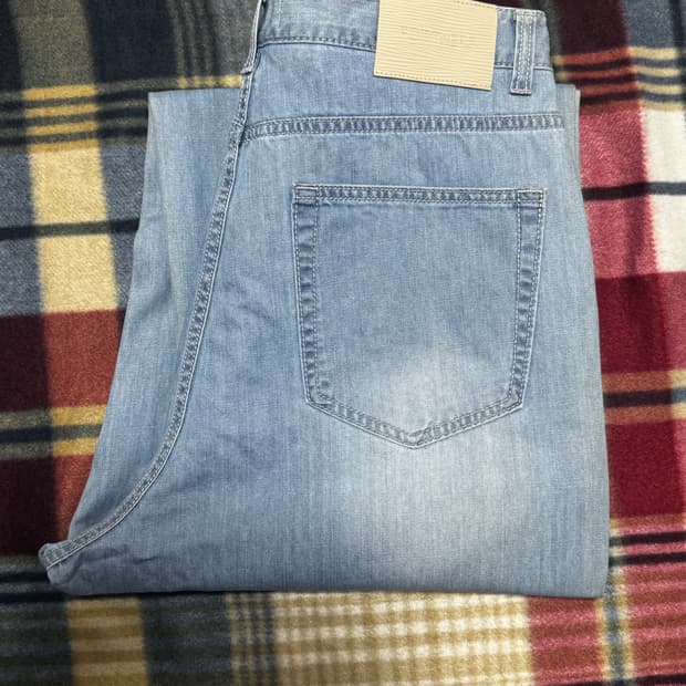 택 제거 새상품) 포트너스 와이드 데님팬츠 (라이트 블루, L)