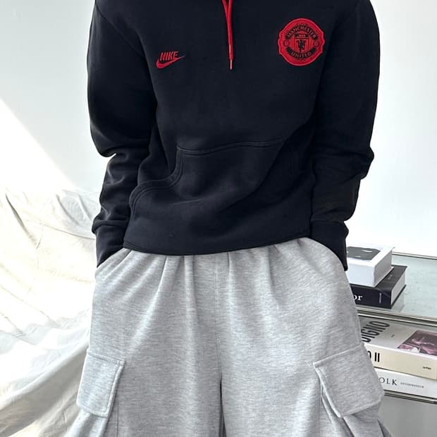 아디다스 00s 맨체스터 유나이티드 블랙 후드티 S