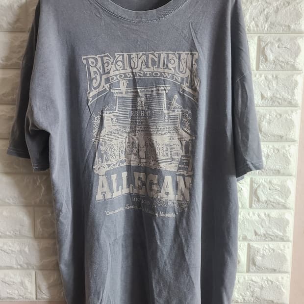 dtm 프린팅 반팔 티셔츠 회색(105)