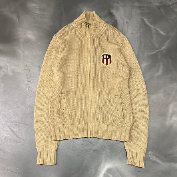  폴로 진스 로고 니트 집업 y16099